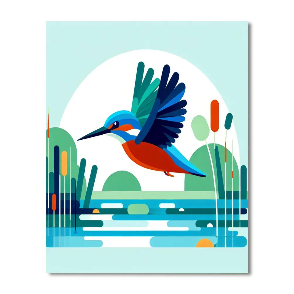 Kingfisher's River Dance Numbered Painting Kits