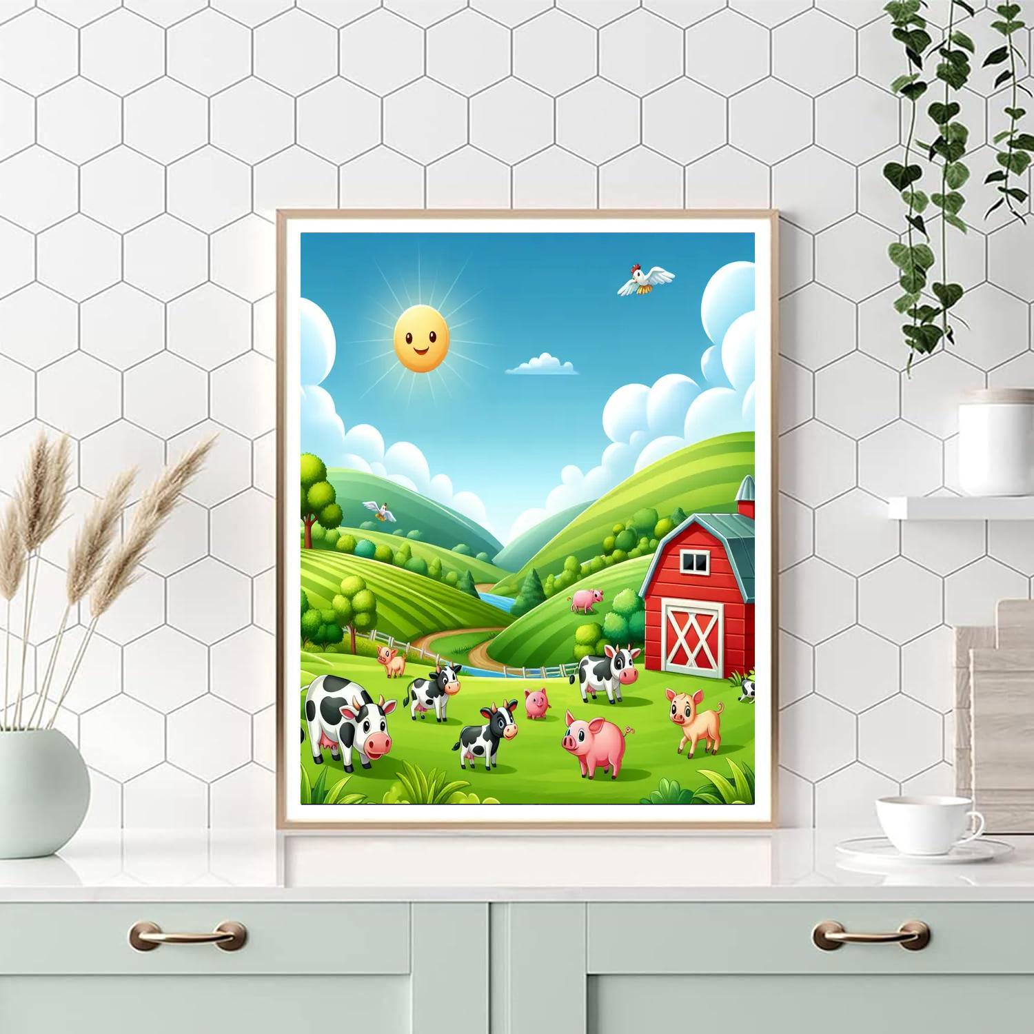 Charming Countryside For Kids Numbered Painting Kits