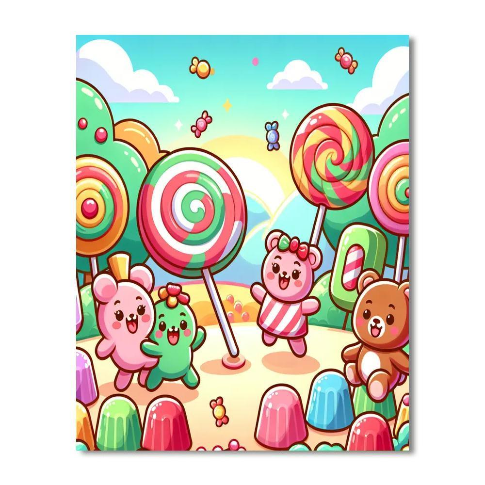 Fun In Candyland Paint By Numbers Art