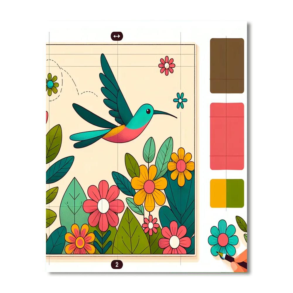 Hummingbird's Flower Dance Paint By Numbers Kits