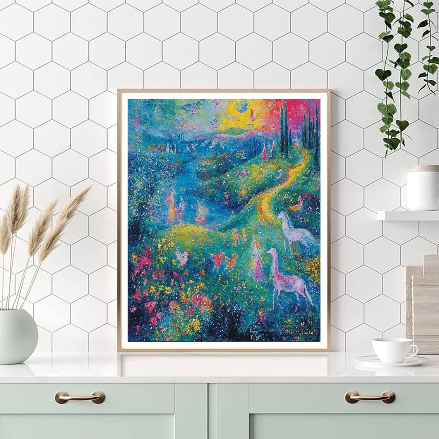 Marc Chagall Inspired Whimsical Wanderlust  DIY Paint By Numbers