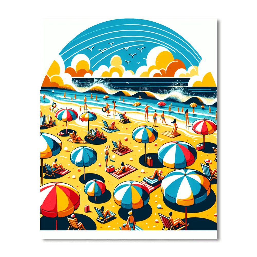 Sunny Coastal Escape Painting By Numbers Kit