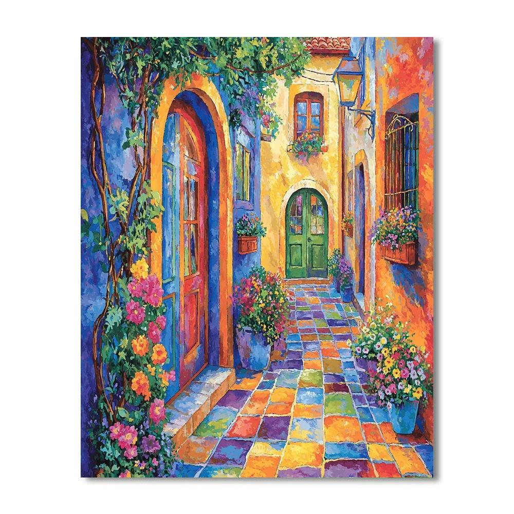 Marc Chagall Inspired Artistic Alleyway  Number Painting