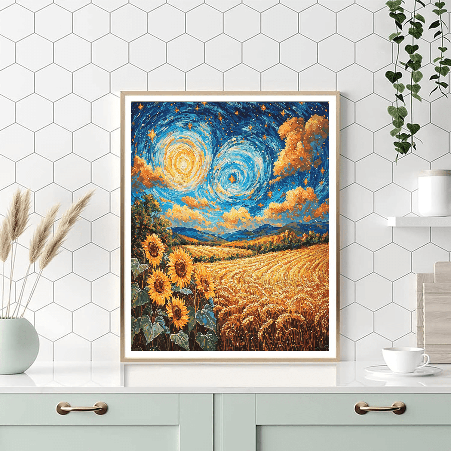 Vincent Van Gogh Inspired Rustic Harvest Symphony  Numbered Painting Kits