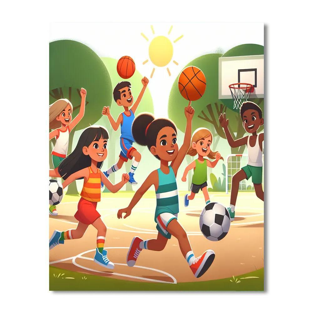 Sports Day Extravaganza Paint By Numbers Art