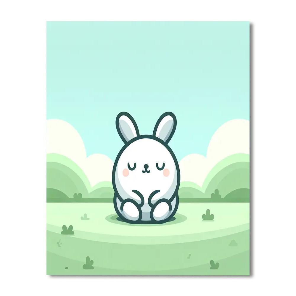 Rustic Rabbit Repose Number Painting
