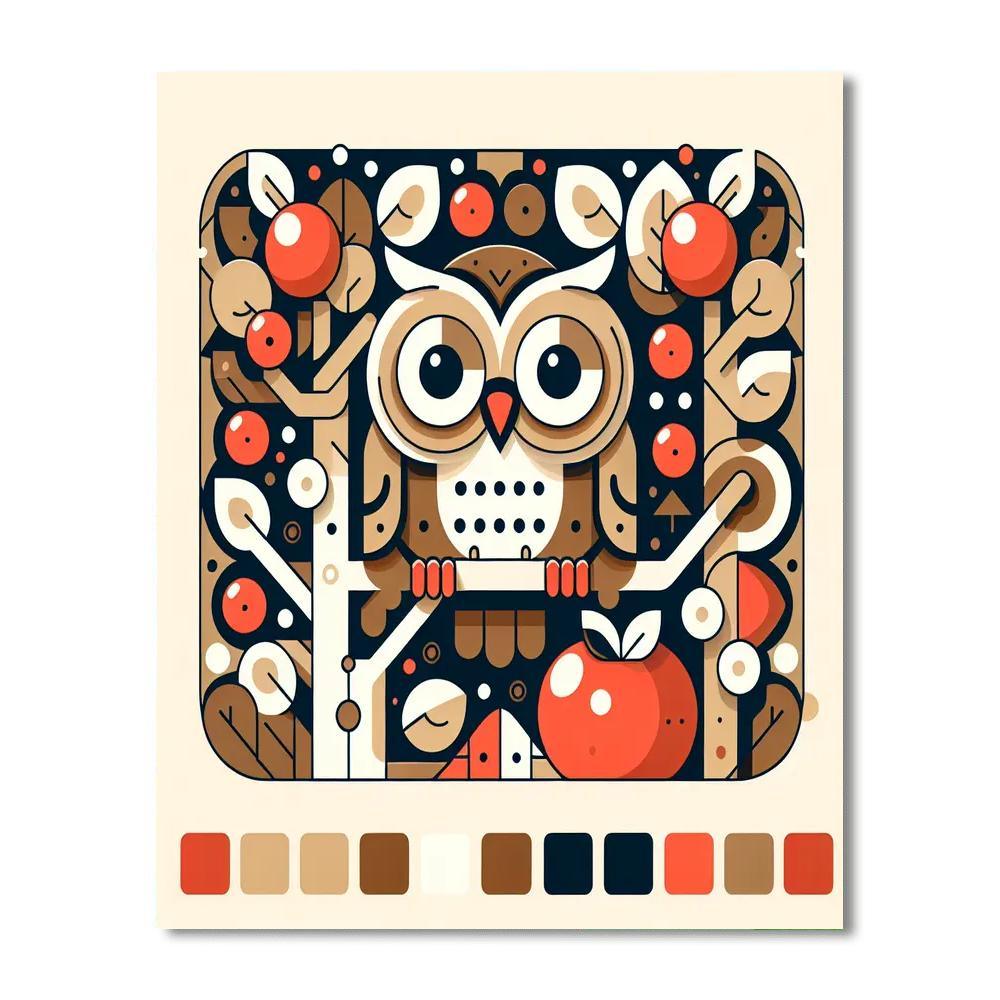Orchard Owls Paint By Numbers Art