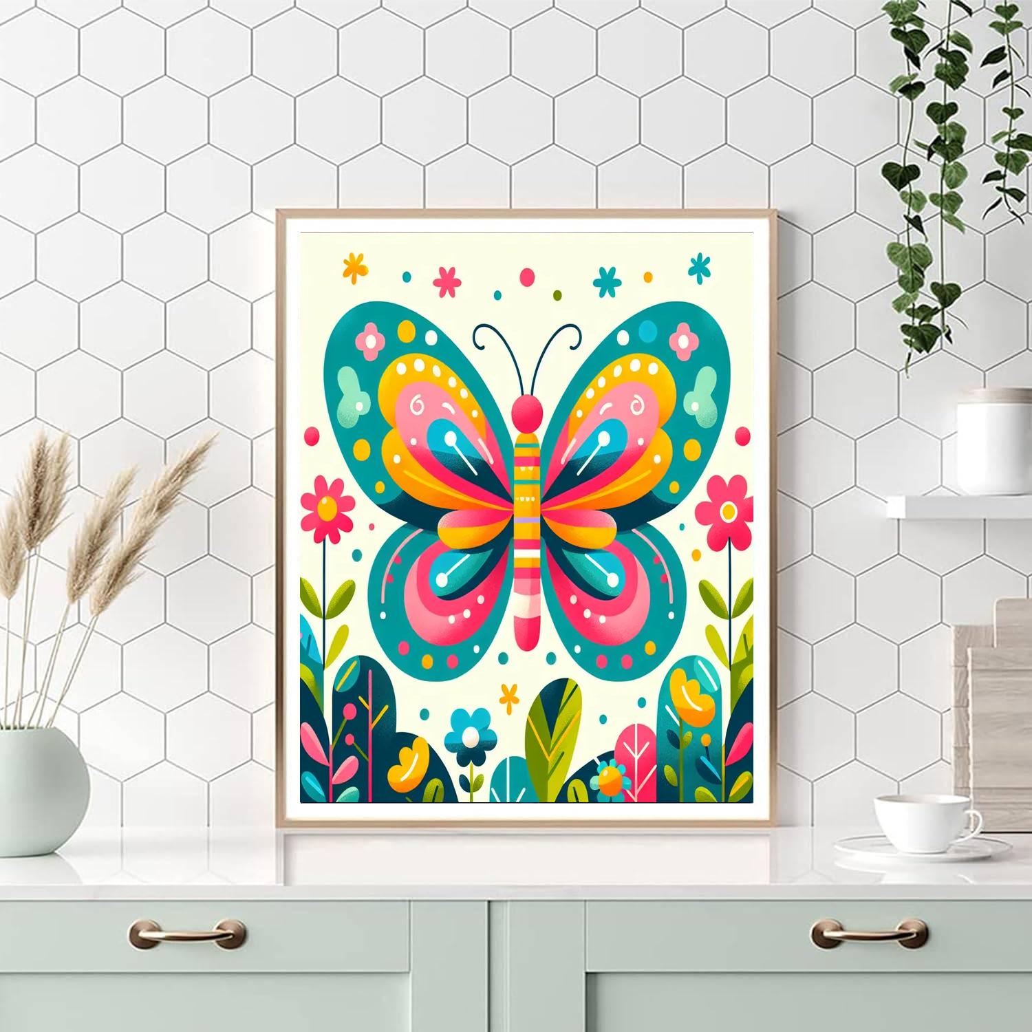 Lively Butterfly Painting Number Kit
