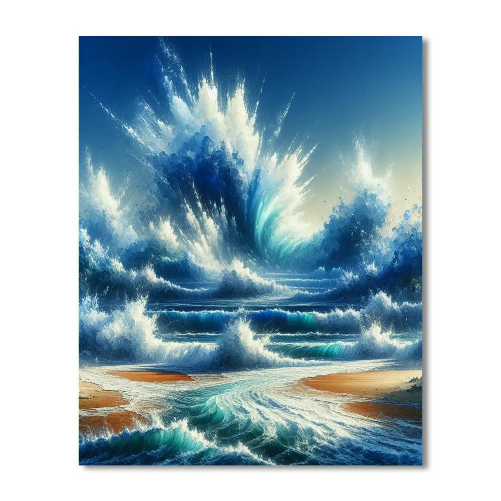 Luminous Ocean Waves Paint By Numbers Art