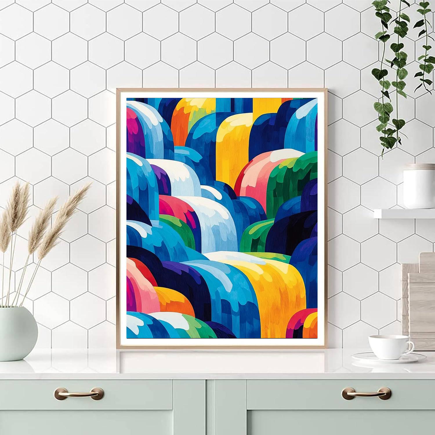 Frida Kahlo Inspired Cascades Of Color  Numbered Painting Kits