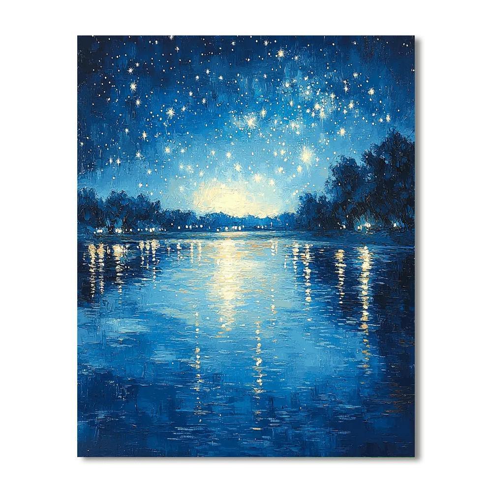 Claude Monet Inspired Nighttime Reflections  Paint By Numbers