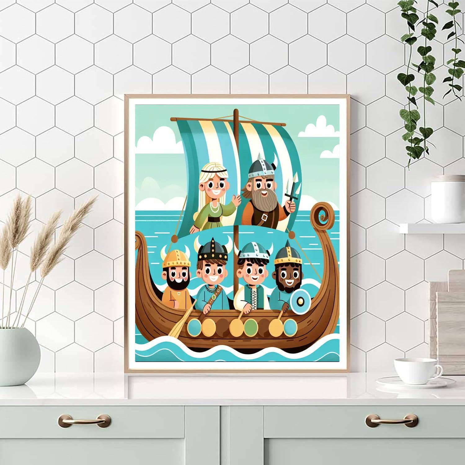 Viking Adventure On The Seas Paint By Numbers Kits