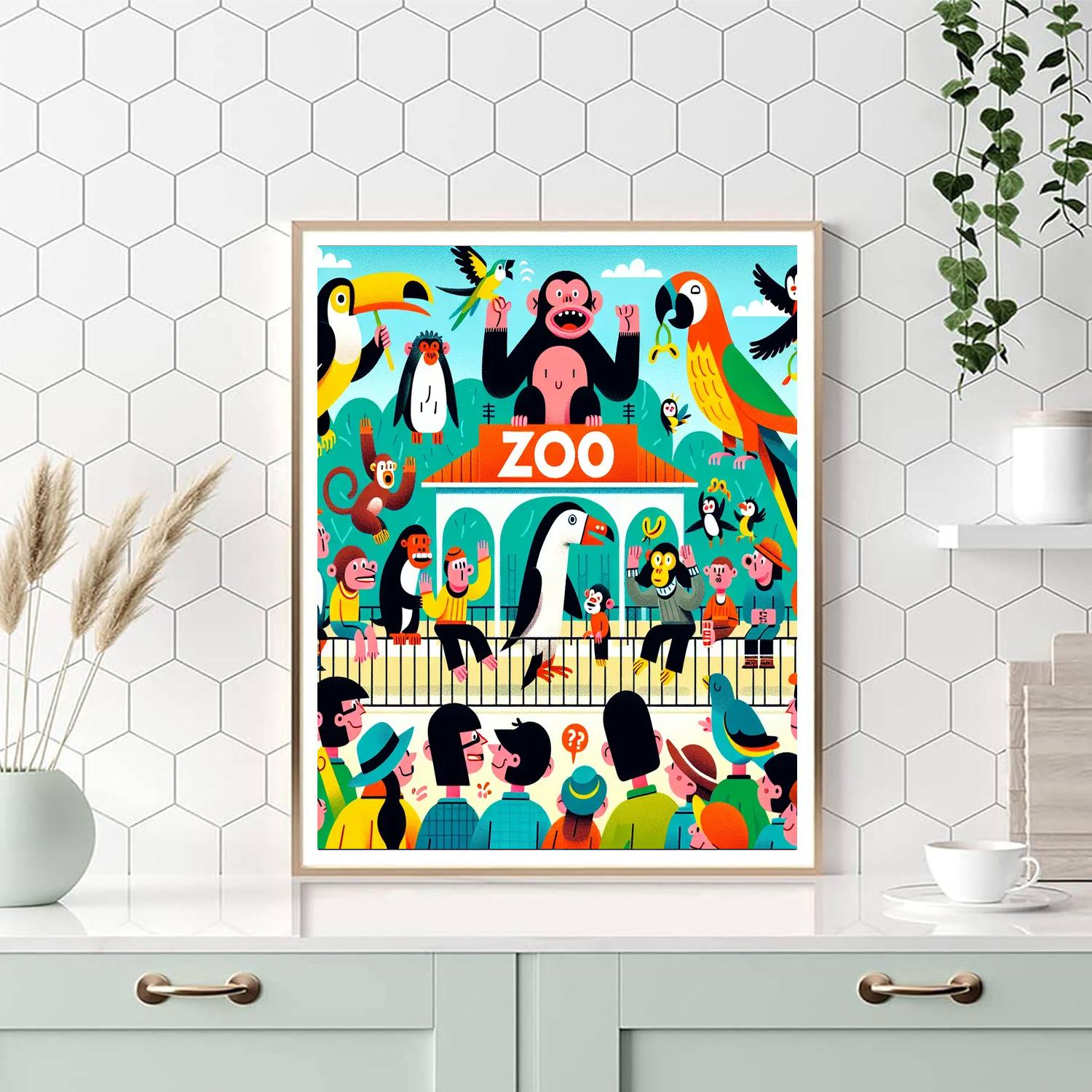 Hilarious Zoo Day Out Paint By Numbers Art