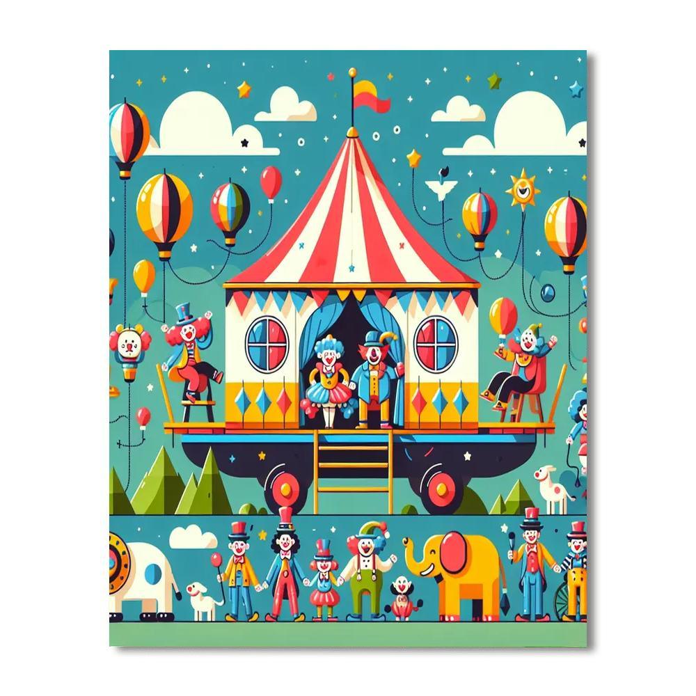 Colorful Circus Caravan Paint By Numbers