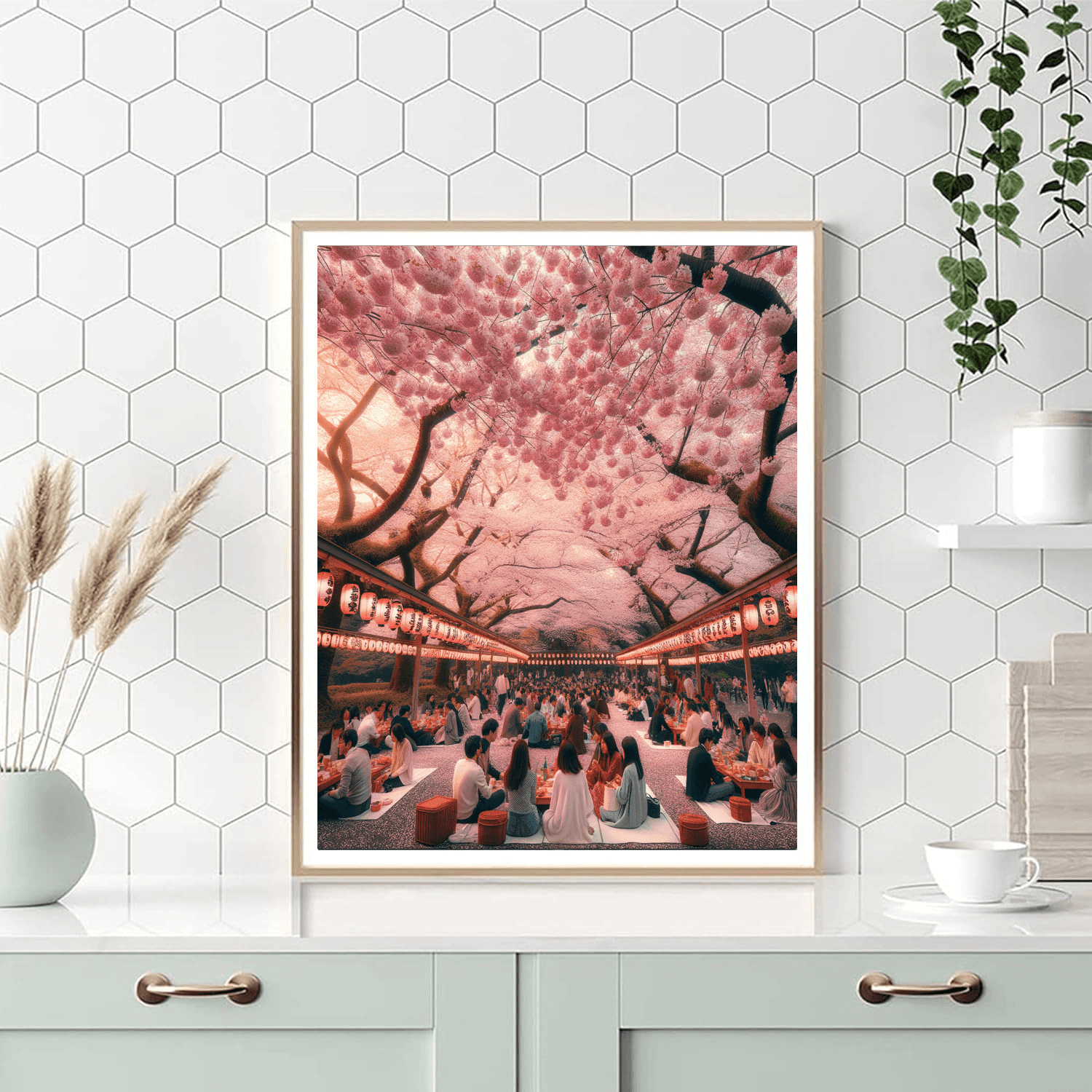 Hanami Cherry Blossom Viewing - Tokyo, Japan DIY Paint By Numbers
