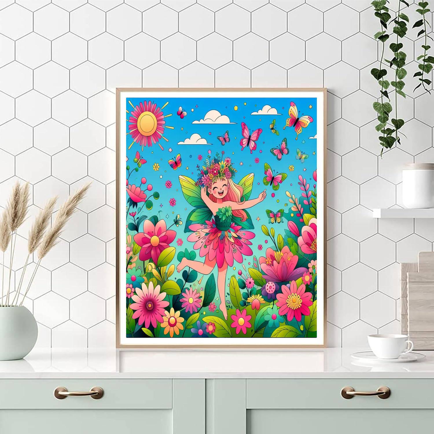 Happy Flower Fairy DIY Paint By Numbers