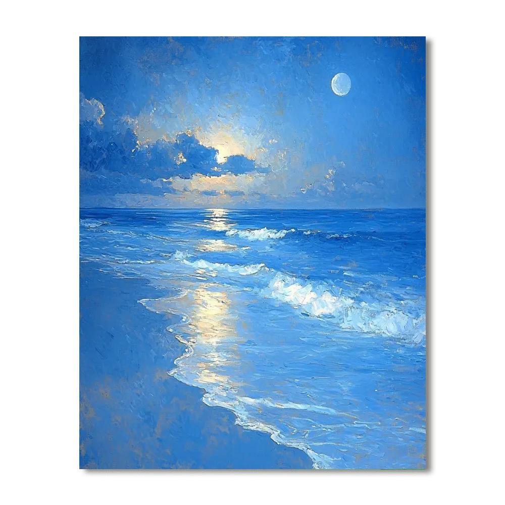 Eugène Boudin Inspired Moonlit Shores  Paint By Number