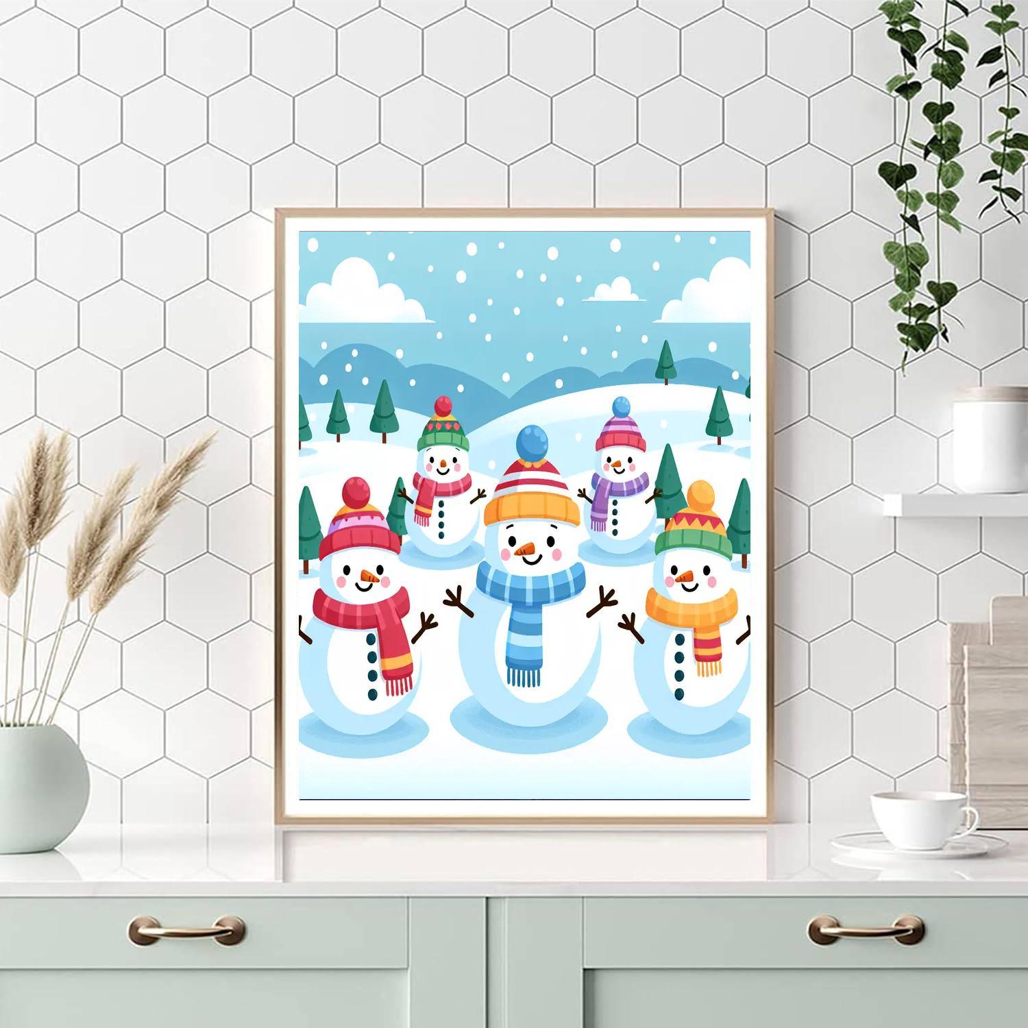 Spectacular Snowmen Painting Number Kit