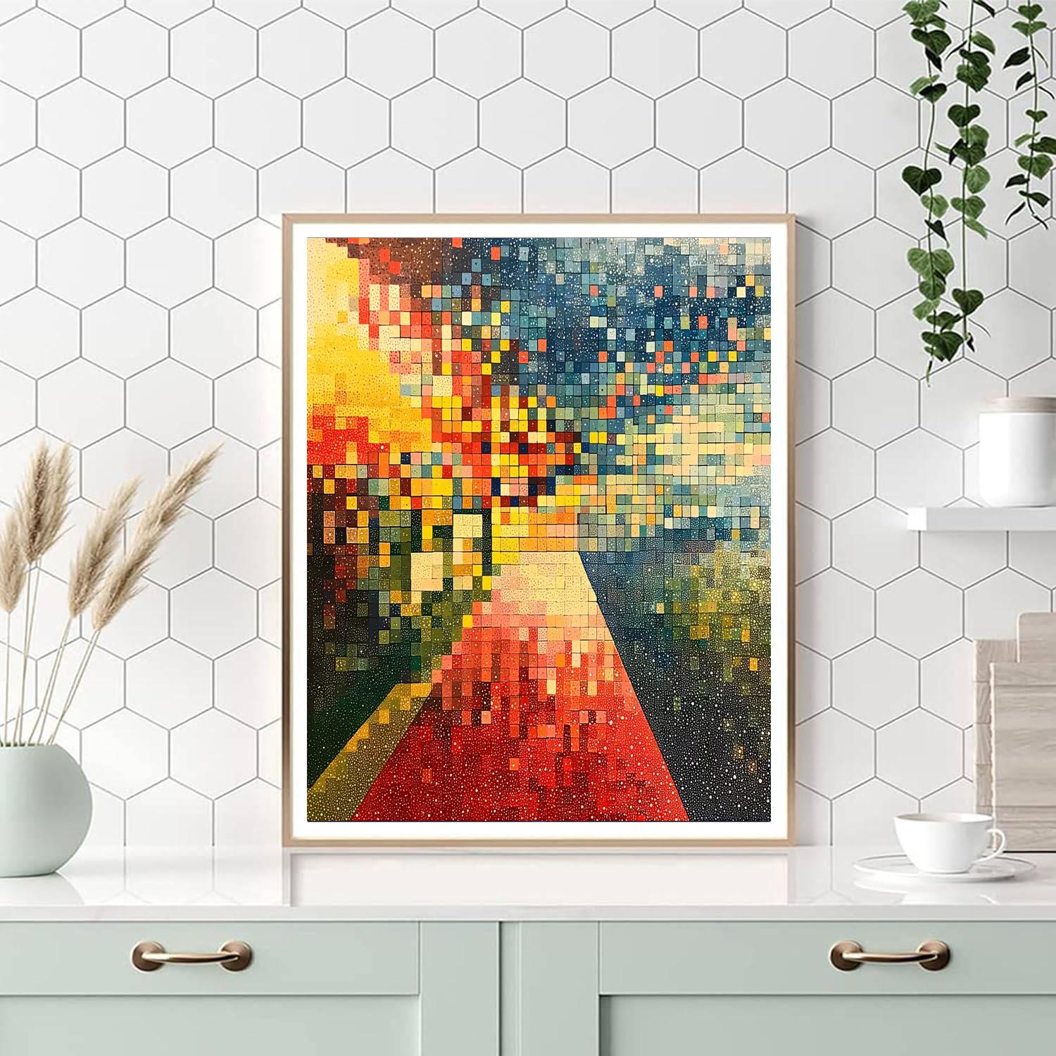 Georges Seurat Inspired Geometric Harmony Of Colors  Painting Number Kit