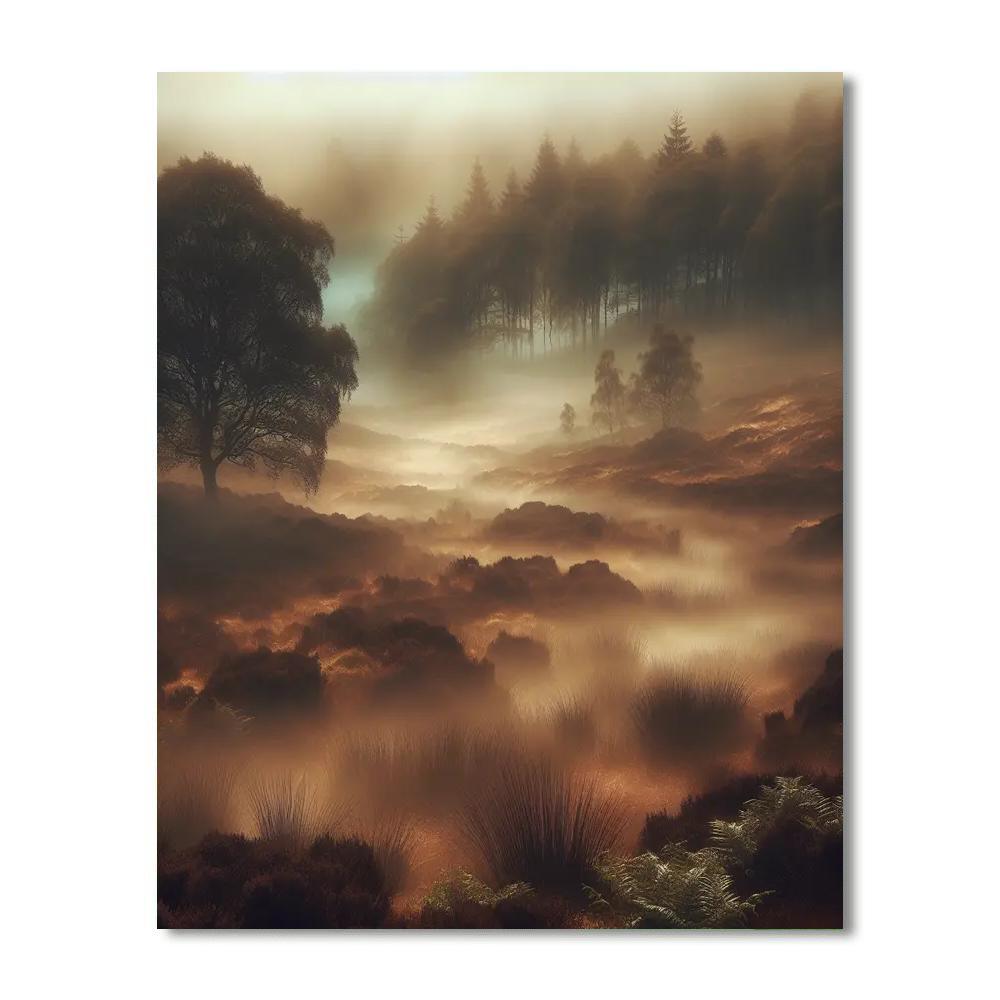 Mystical Foggy Moorland Paint By Numbers