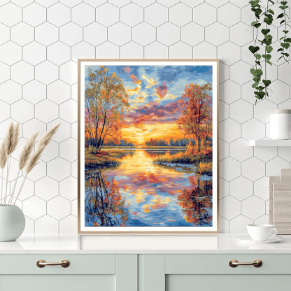 Claude Monet Inspired Tranquil Sunset  Painting By Numbers Kit