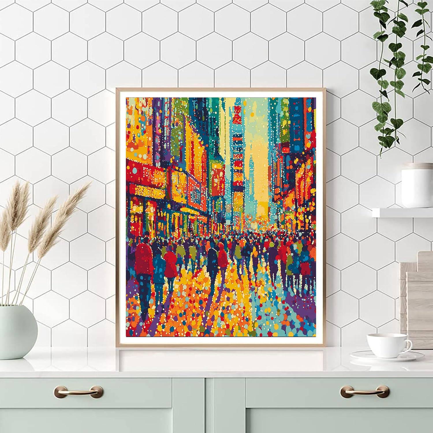 Georges Seurat Inspired Cityscape In Color  DIY Paint By Numbers