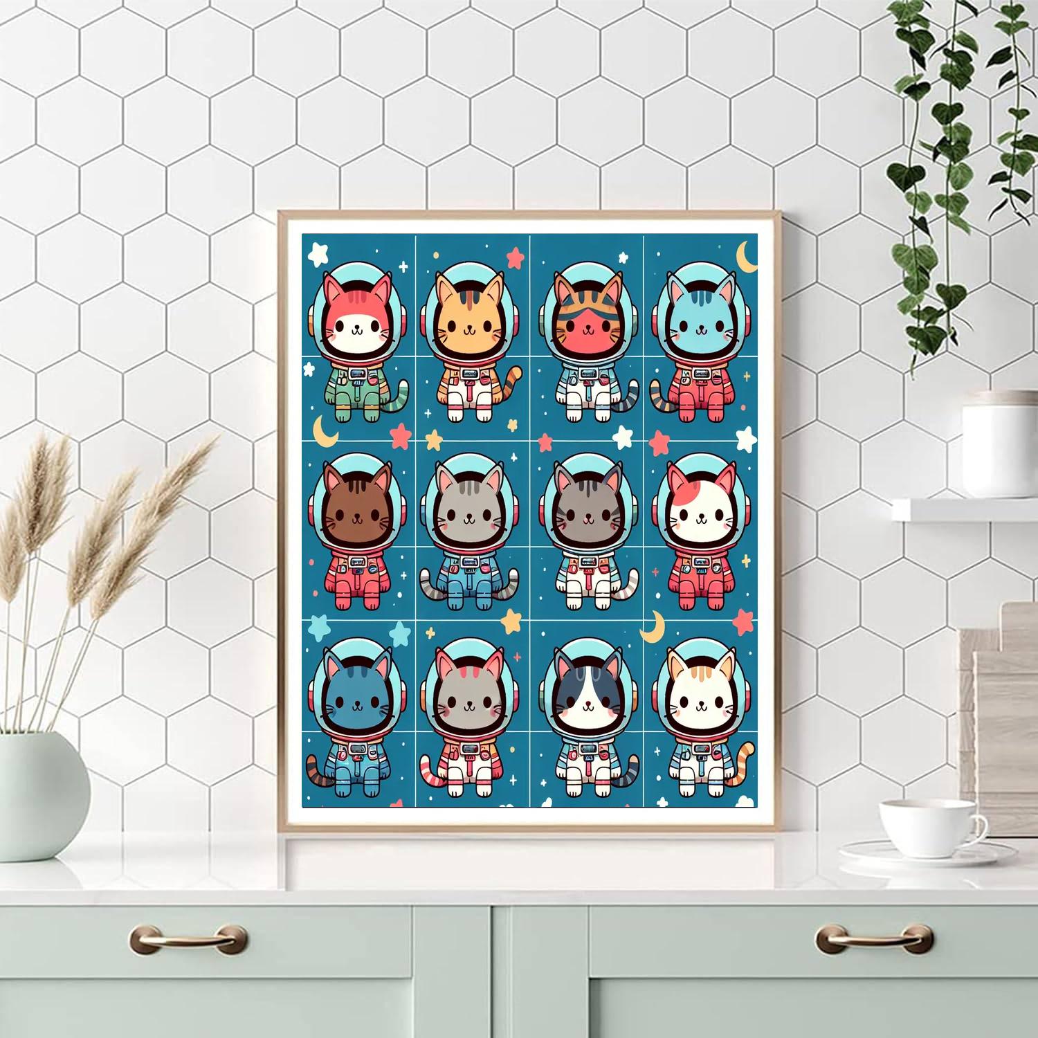 Cosmic Kitty Adventure Numbered Painting Kits