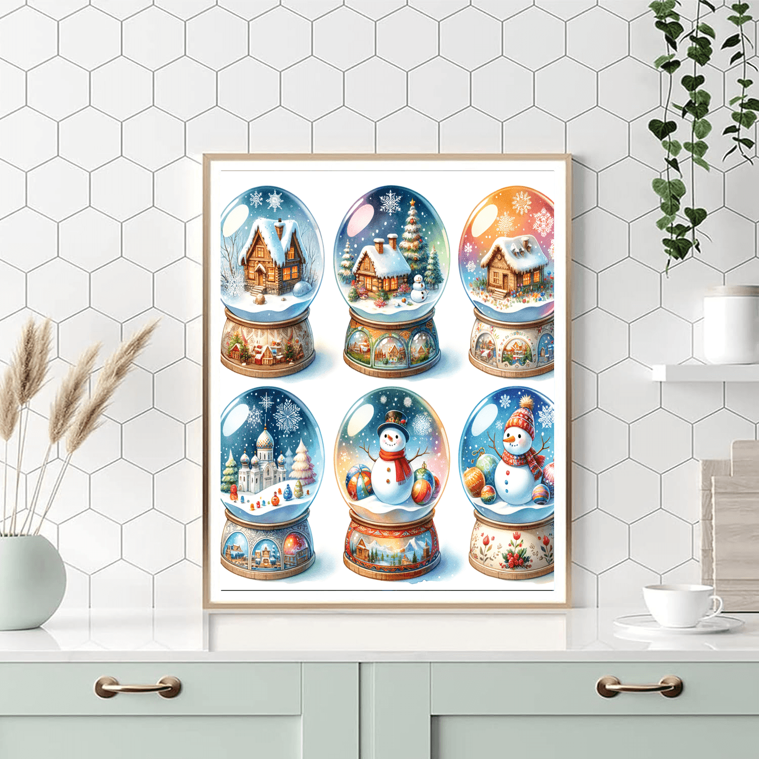 Magical Snow Globes Paint By Numbers