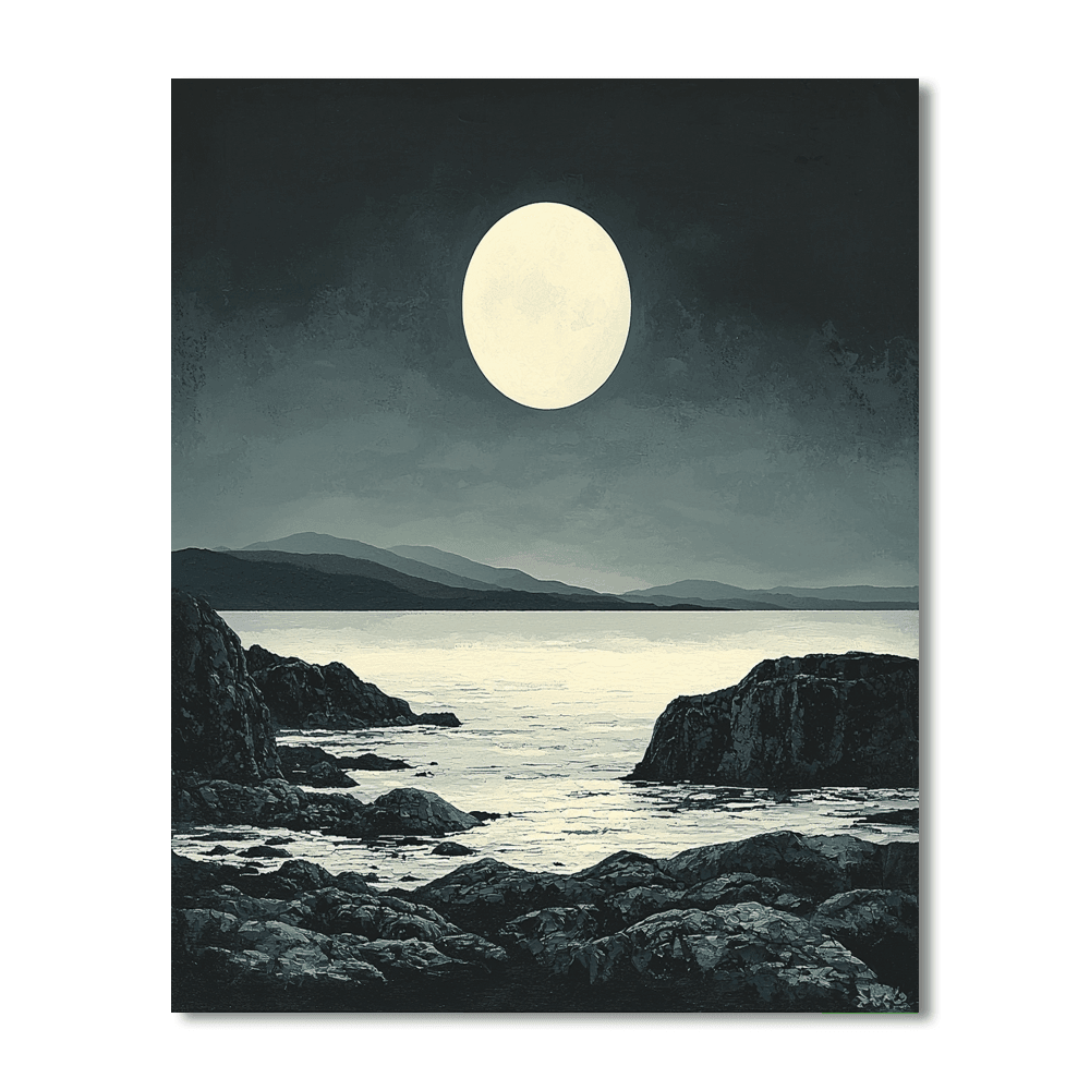 Barbara Hepworth Inspired Minimalist Lunar Surface  Paint By Numbers Kits