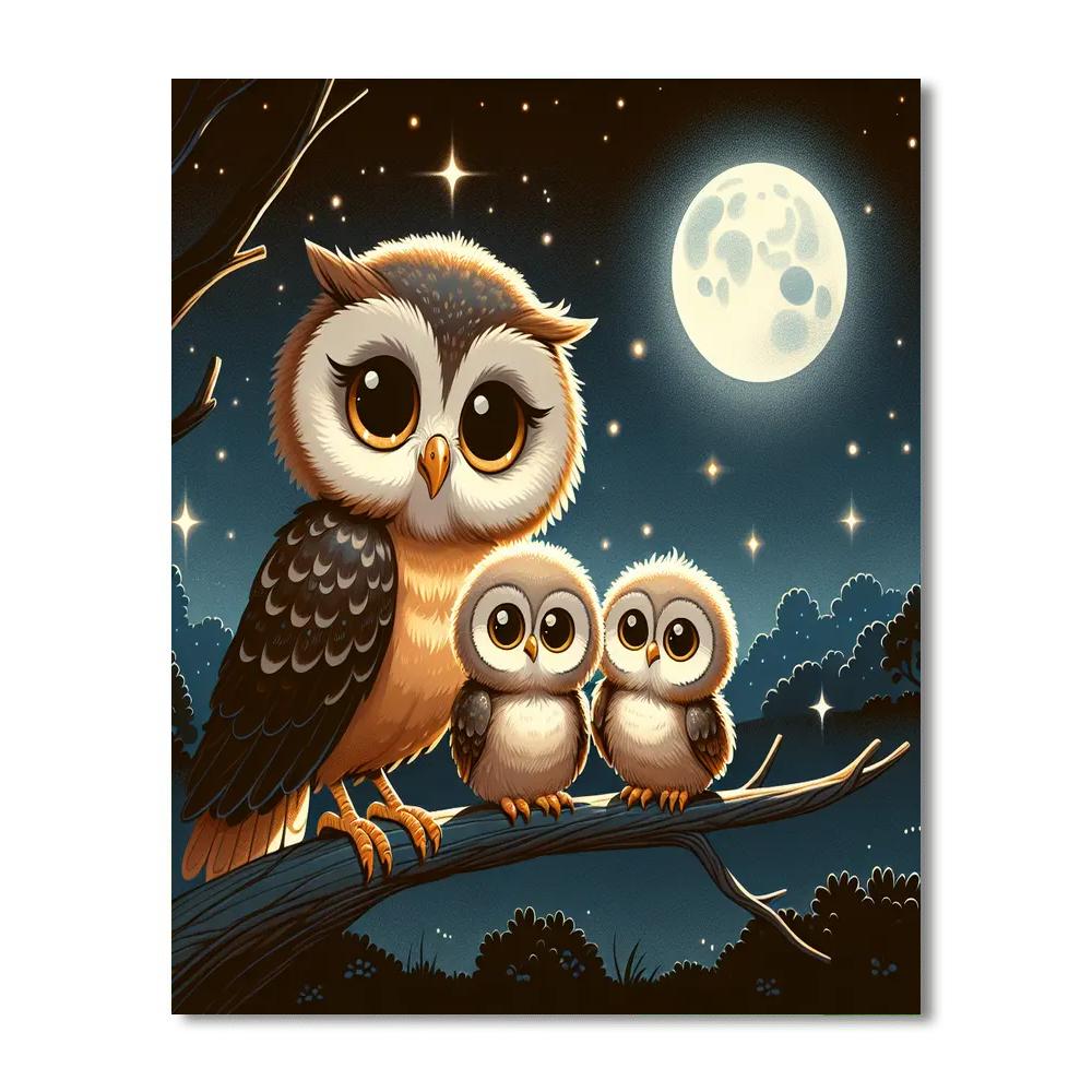 Curious Owl Family Numbered Painting Kits