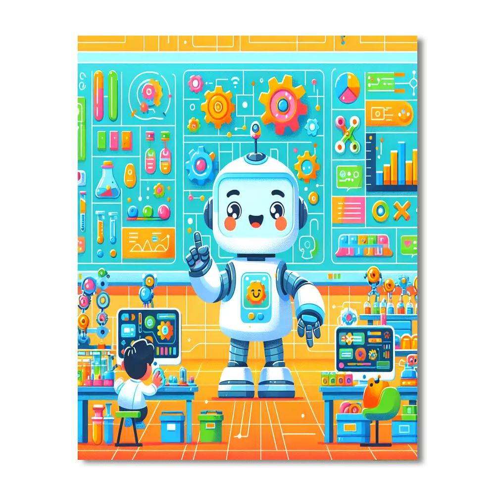 Robot Laboratory Adventure Painting Number Kit