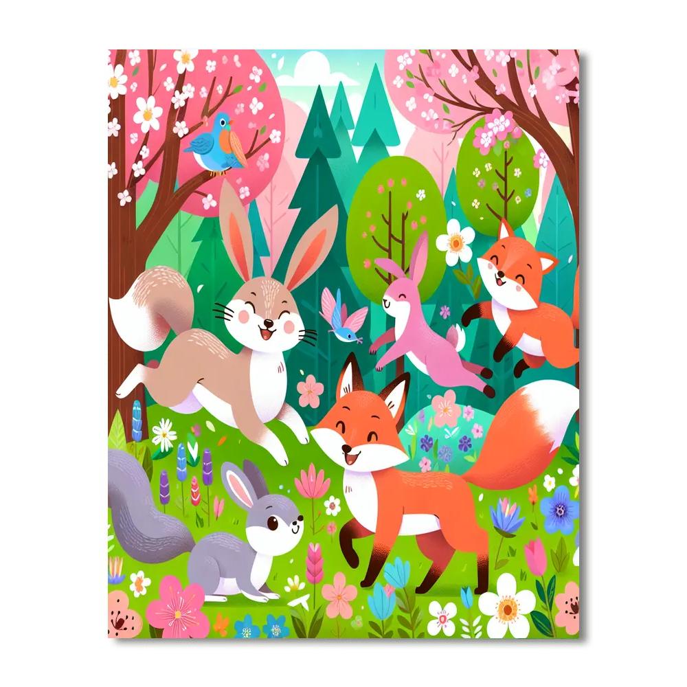 Springtime Woodland Whirl Paint By Color