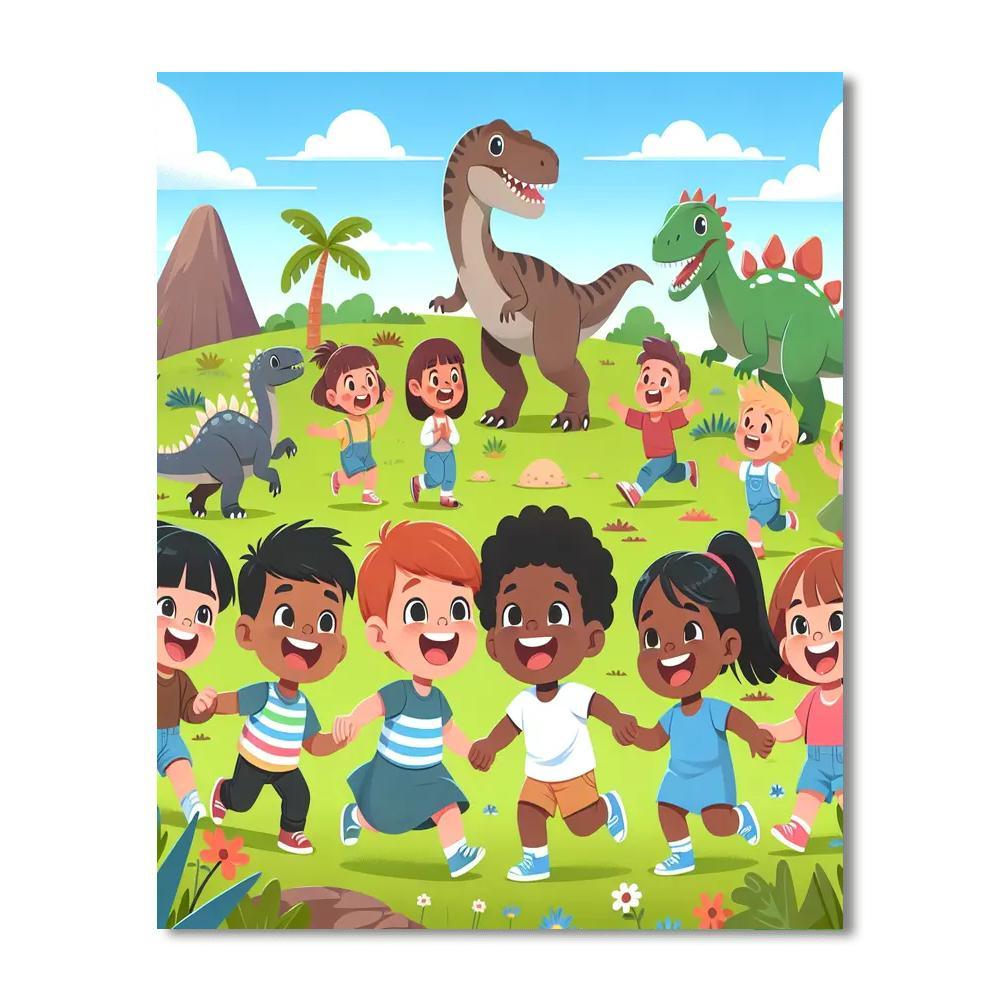 Dinosaur Friends' Adventure Paint By Number