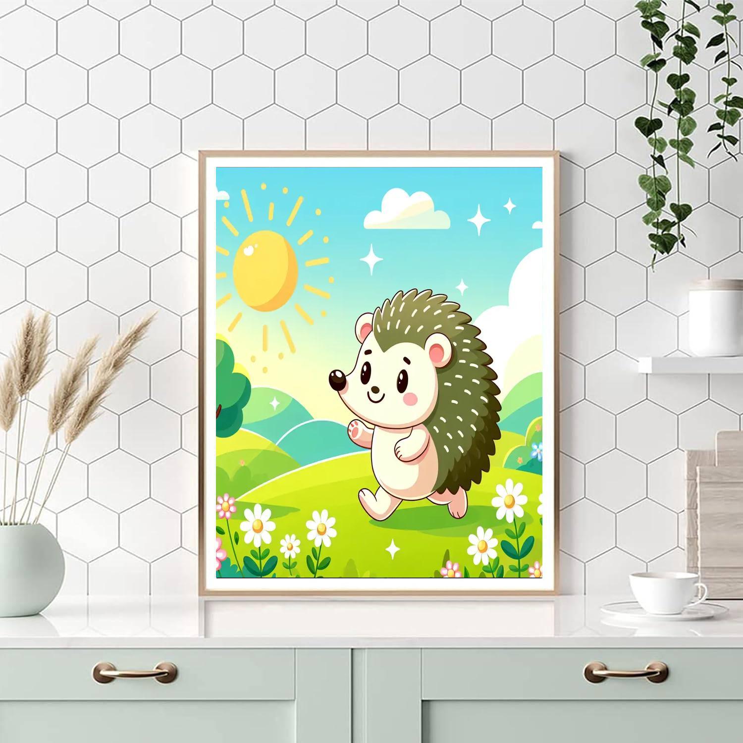Cheerful Hedgehog Stroll Painting By Numbers Kit