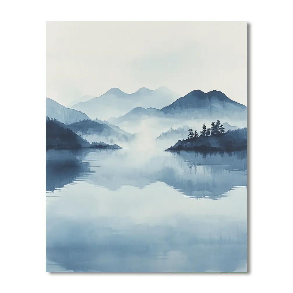 Zhao Mengfu Inspired Floating Dreams Of Mist And Water  Paint By Number