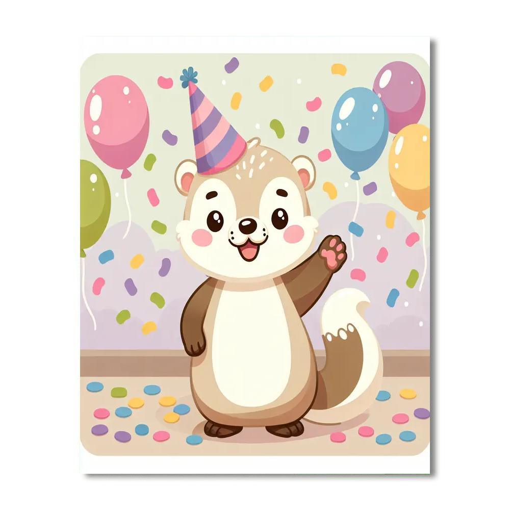 Festive Ferret Painting Number Kit