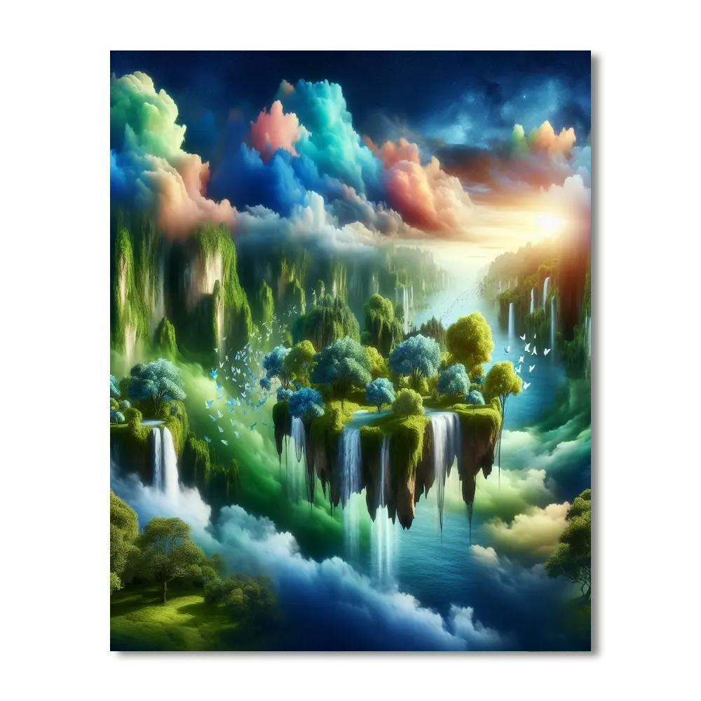 Dreamy Floating Islands Number Painting