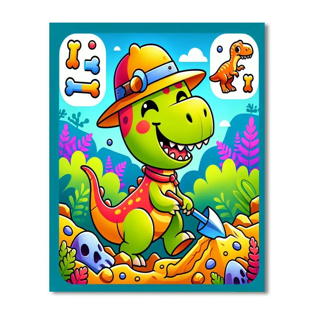 Dino Excavators Paint By Numbers Art