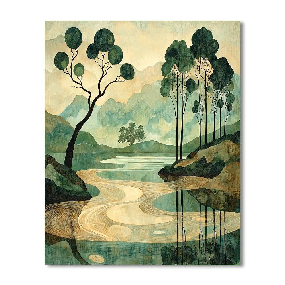 Nandalal Bose Inspired Ethereal Earthscape  Paint By Numbers