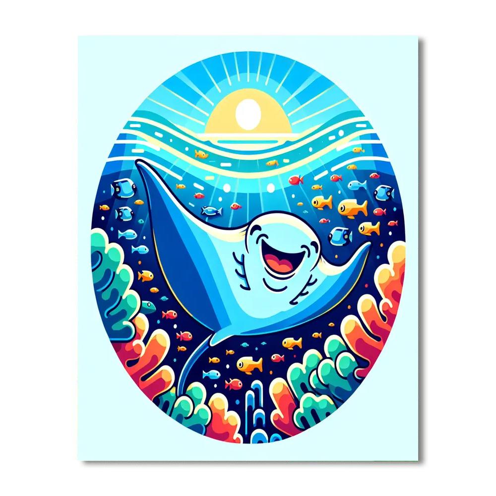 Magical Manta Ray Paint By Color