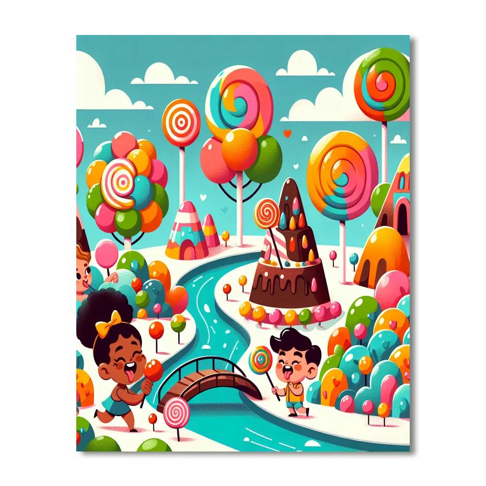 Sweet Tooth Candy Land Number Painting