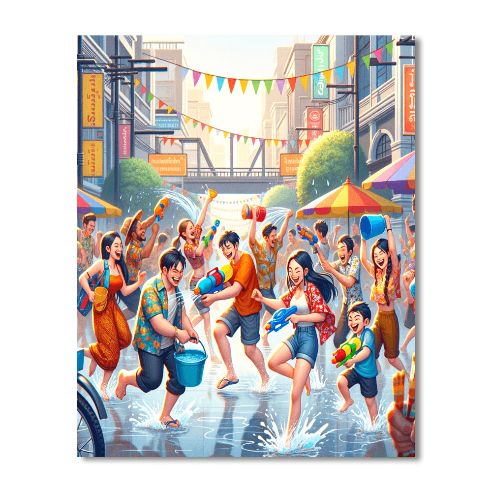 Songkran Festival Painting Number Kit