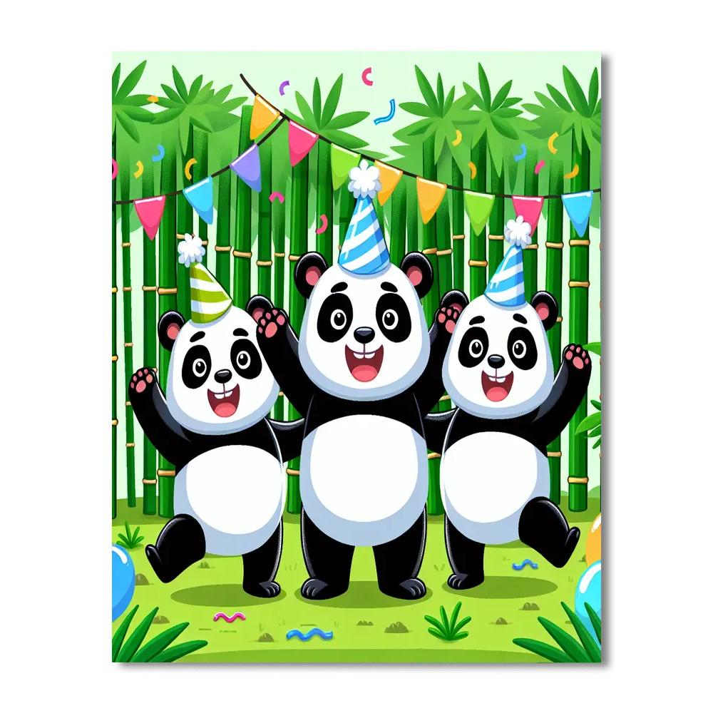 Cuddly Panda Party Numbered Painting Kits
