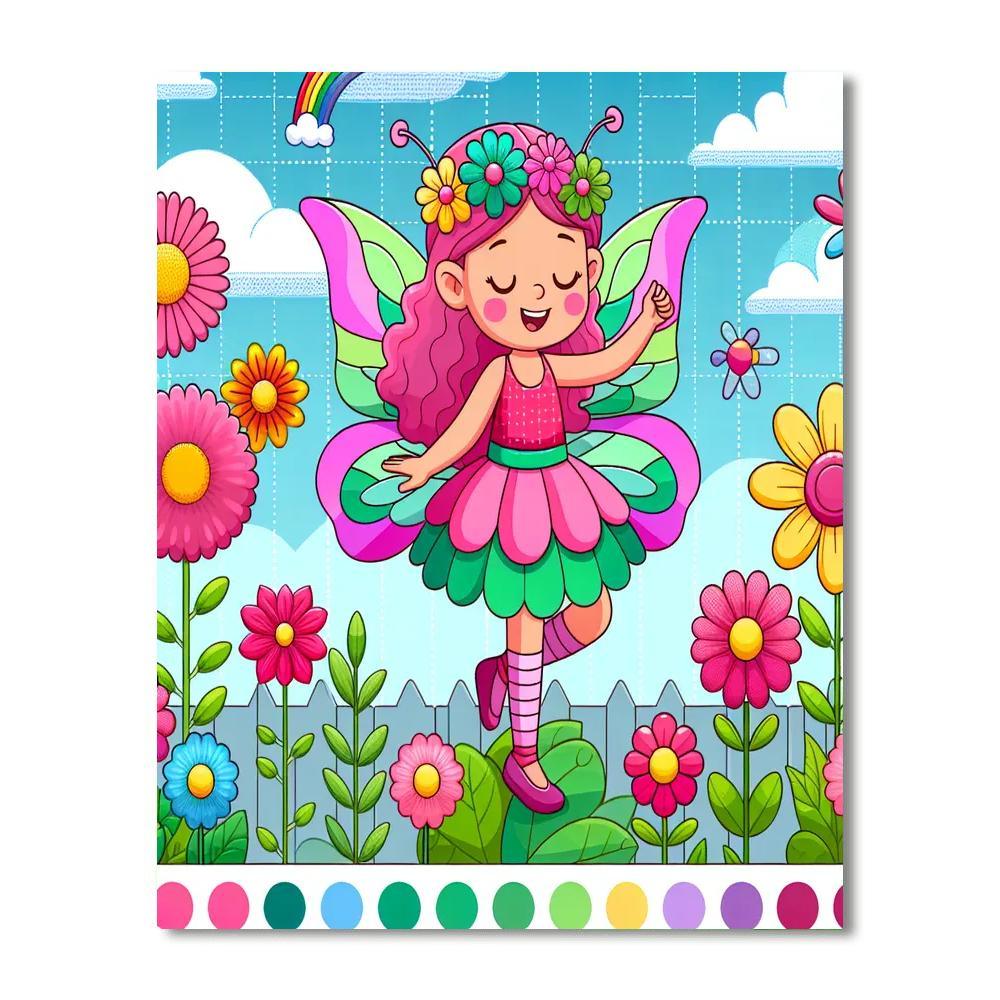 Happy Garden Fairy DIY Paint By Numbers