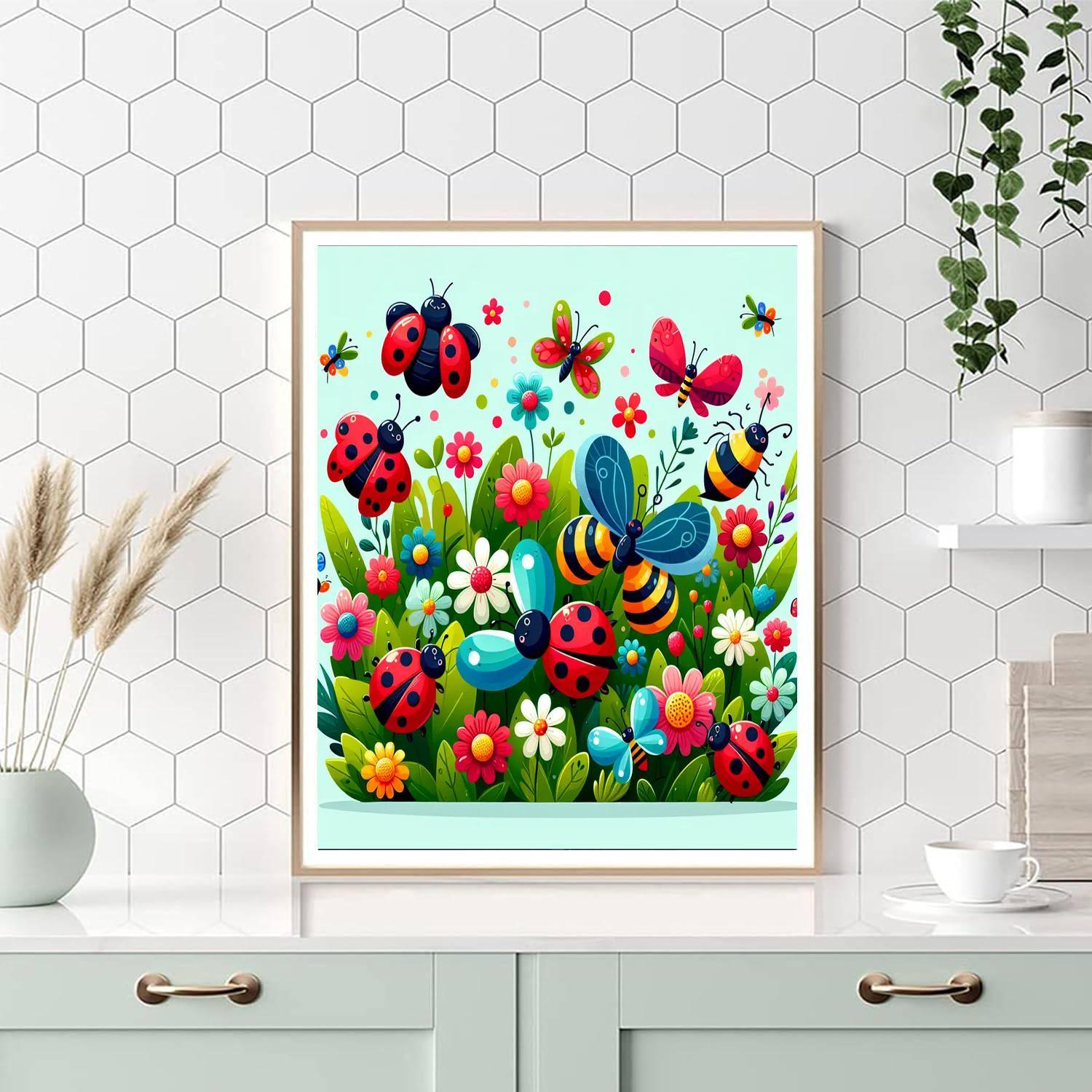 Lively Garden Bugs Numbered Painting Kits