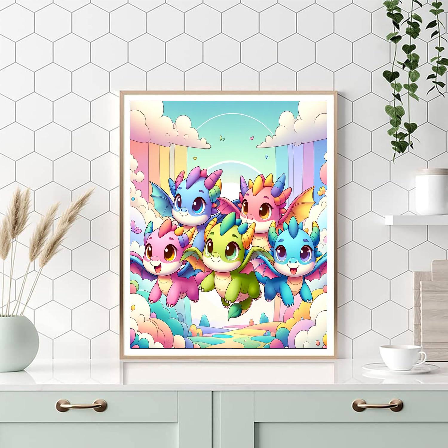 Mythical Dragon Friends Painting By Numbers Kit