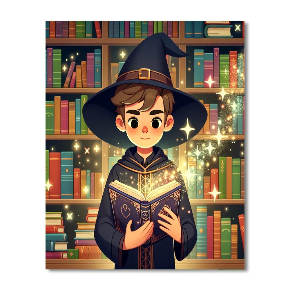 Wizard's Enchanted Library Painting Number Kit