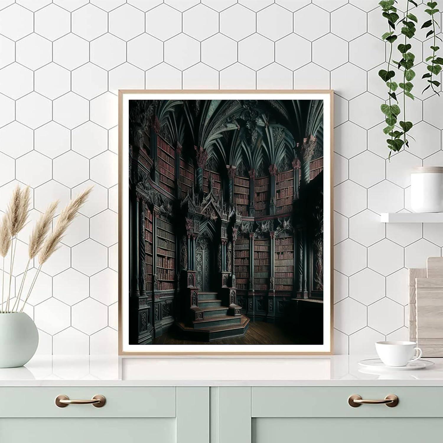 Gothic Fantasy Library Numbered Painting Kits