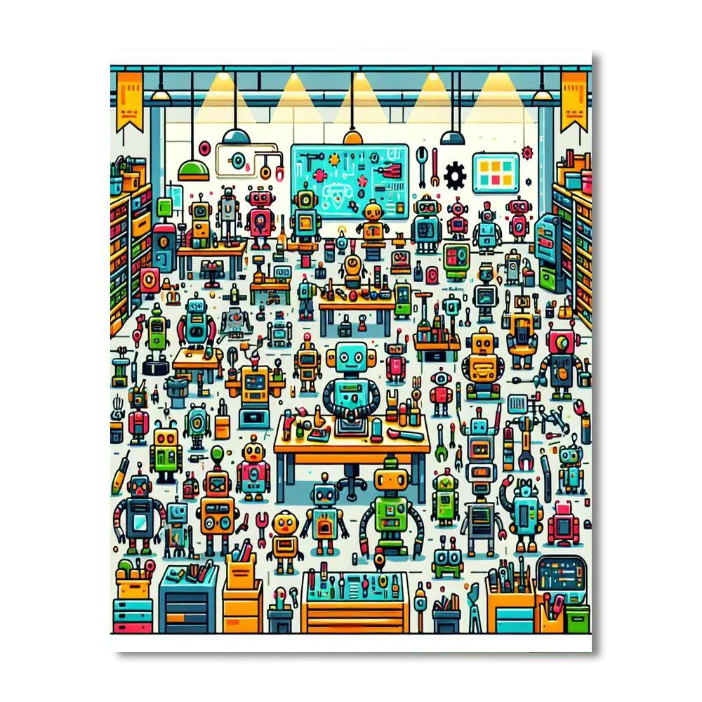 Robotics Workshop Paint By Numbers Art