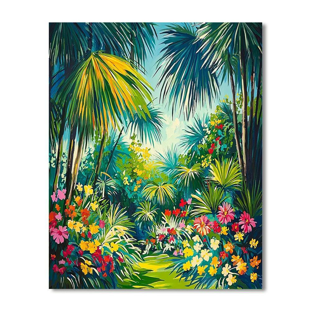 Henri Rousseau Inspired Tropical Paradise Serenity  Number Painting